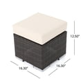 thumbnail image 4 of GDF Studio Avianna Outdoor Wicker Ottoman with Cushion, Multibrown and Beige, 4 of 7