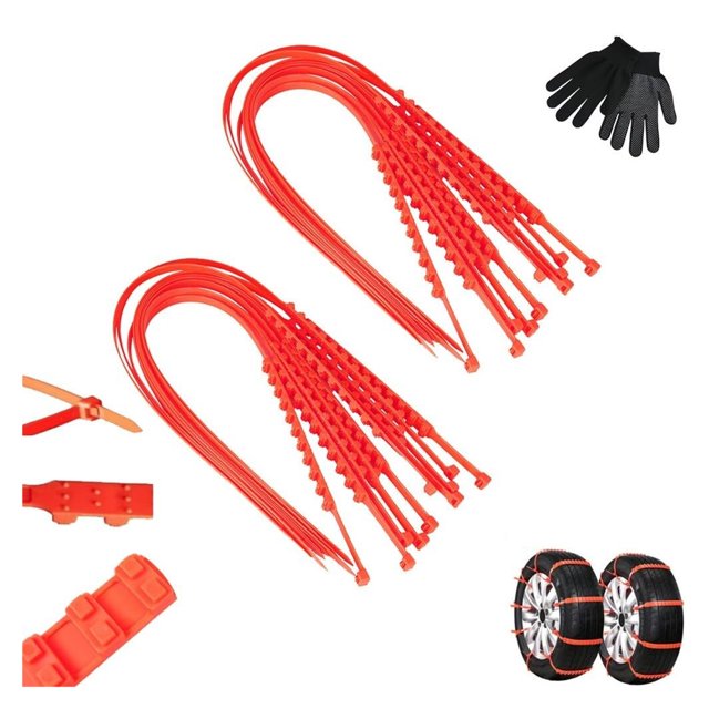 Anti-Skid Tire Chain,Emergency Traction Cable Snow Tire Zip Ties,Multi-Function Adjustable Nylon Car
