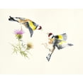 thumbnail image 2 of Hilary Mayes 4x14 White Modern Wood Framed Wall Art Titled - Goldfinches, 2 of 5