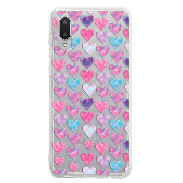 Funda Para Galaxy A02 Corazones Acuarela, Uso Rudo, InstaCase Protector para Galaxy A02 Antigolpes, Case Corazones Acuarela