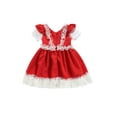 thumbnail image 2 of goowrom Petites Filles Robe de Princesse, Dentelle Épissage Jupe Formelle à Manches Courtes, 2 of 6