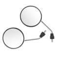 thumbnail image 4 of Motorcycle Rearview Mirror, Clear Vision 8mm Thread Adjustable Angle Waterproof 1 Pair Handlebar Mirror Round  Plated Universal  for ATV for Street Bikes, 4 of 8