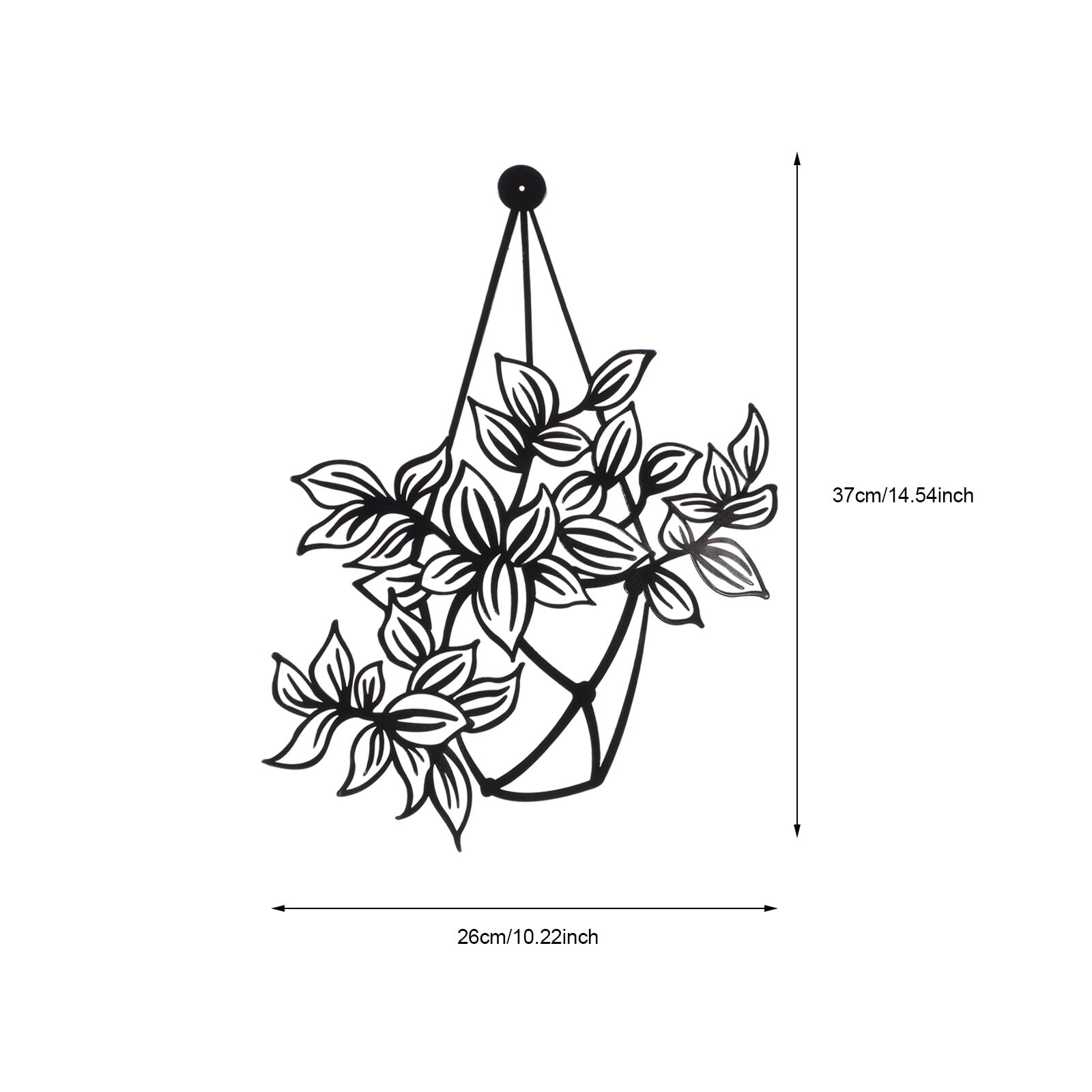 Metal Wall Decor Hanging Flower Basket Wall Art Iron Floral Wall Sculpture