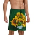 thumbnail image 2 of Naloa Sunflowers in Bucket Men's Short Pajama Pants, Lounge Comfort Shorts with Elasticized Waistband and Side Pockets - 3X-Large, 2 of 9