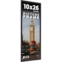 10x26 Frame Black Real Wood Picture Frame Width 0.75 inches | Interior Frame Depth 0.5 inches |