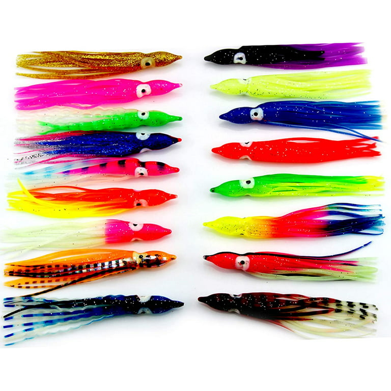 50pcs Fishing Lures MultiColor Squid Skirts Octopus Trolling Fishing Lures  Set 7.5cm 