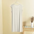 thumbnail image 5 of Asxite Plus Size Womens Pajamas Solid Sleeveless Round Neck Loose Breathable Casual Loungewear Nightgown, 5 of 7