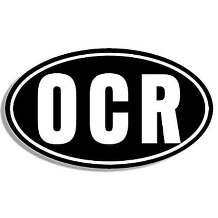 BLACK Oval OCR Sticker Decal (Obstacle Course Runner spartan race run mud) Size: 3 x 5