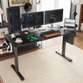 thumbnail image 5 of Electric Standing Desk with Carbon Steel Frame & Splice Board, 4-Preset Height Adjustable Desk, Home Office Sit Stand Desk, Black, 5 of 5