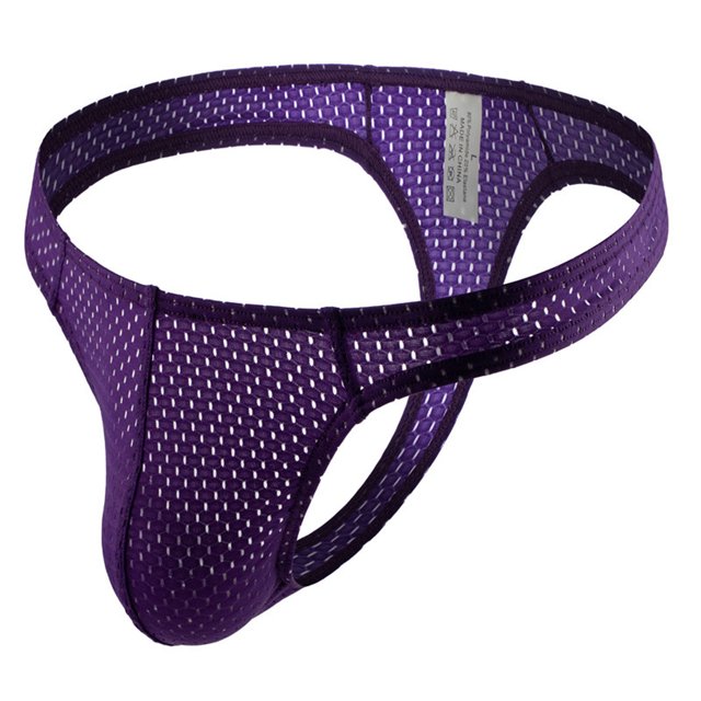 Culotte Anneau Aguichant Mode Respirante en Maille de Nylon, String Frais et Confortable