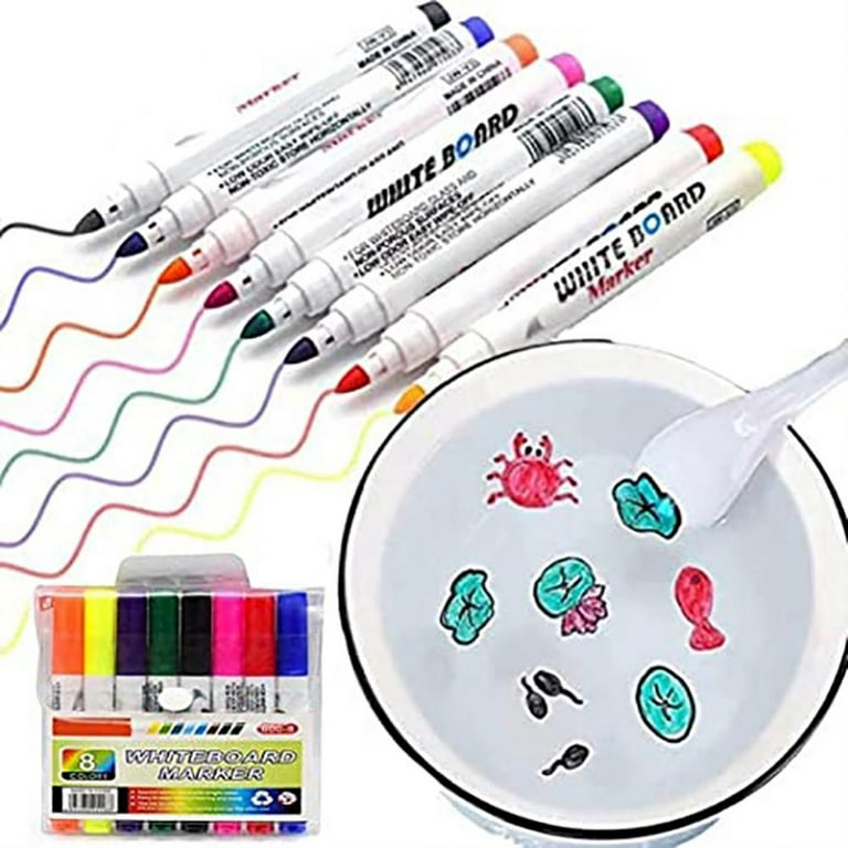 8/12 Colors Magical Water Painting Pen Water Floating Doodle Pens Kids  Drawing Early Education Magic Whiteboard Markers Kids Toy