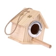 thumbnail image 4 of Casa de pájaros de madera estilo cabaña colgante estilo campestre con soporte para percha, caja nido para anidar 167 cm x 13 cm x 15 cm, 4 of 9