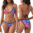 thumbnail image 3 of Fotbe Rainbow Glitter Cute Traje de Baño para Mujer de Dos Piezas – Bikini Sexy de Tirantes Tipo Halter con Diseño Triangular, 3 of 6