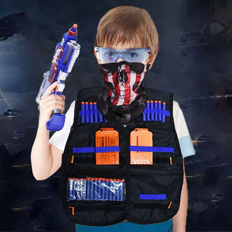 OUTDERZY Kids Tactical Vest Kit Nerf Guns N-Strike Elite Accessories Nerf  Vest with Refill Darts, Mask, Glasses, Dart Pouches, Wrist Band for Kids  Boys Girls 
