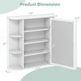 thumbnail image 3 of YSNW Wall-Mounted Bathroom Cabinet with Mirror, Space-Saving Storage Organizer with Adjustable Shelves and Open Compartments (White), 3 of 7
