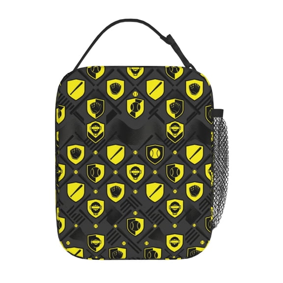 Baseball Lunch Box, Cool Reusable Insulated Lunch Bag, Cooler Tote Bag For Work Picnic Travel Office Outdoors