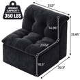 thumbnail image 3 of MEIGUGAO Armless Chenille Bean Bag Chair, 31.5-Inch,Black, 3 of 7