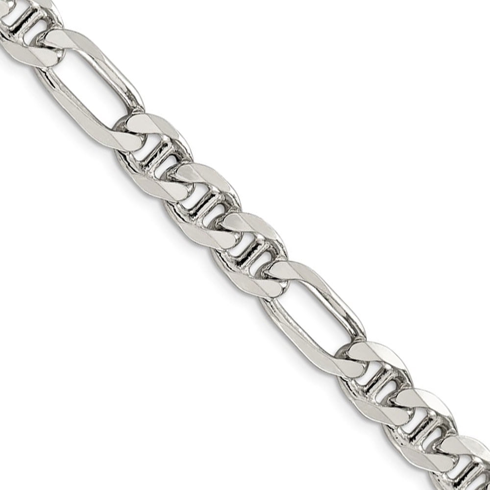 Sterling Silver 8.75mm Figaro Anchor Chain