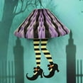 thumbnail image 3 of Adorno colgante de Halloween con forma de panal, falda de tacones altos, papel morado, adorno para fiesta, para interiores y exteriores, casa embrujada, colgante para fiesta., 3 of 5