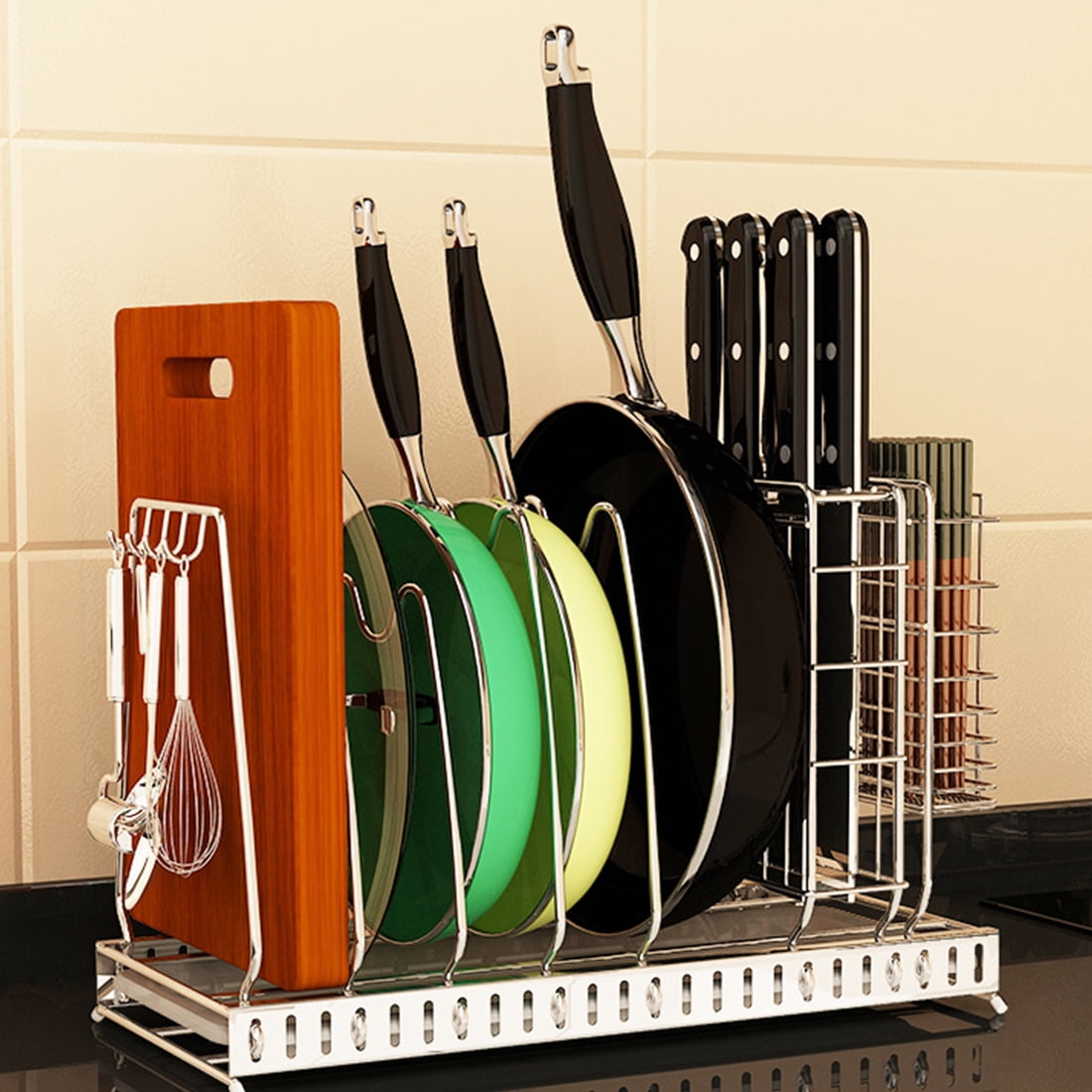 Multifunction Pots and Pans Organizer under Kitchen With