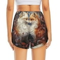 thumbnail image 3 of Picia Romantic Flower Fox Couple Pattern Women's 2 in 1 Athletic Running Shorts High Waisted Workout Casual Gym Sweat Shorts with Comfy Liner Zipper Pockets-XX-Large, 3 of 9