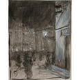 thumbnail image 3 of Józef Pankiewicz 12x14 Black Modern Framed Museum Art Print Titled - Old Town Market Square in Warsaw at Night (Study of the Motif for the Oil Painting) (1892), 3 of 5