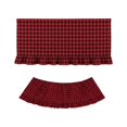 thumbnail image 7 of 6FT Red & Black Buffalo Plaid Ruffled Table Skirt, Woven Fabric Rustic Farmhouse Table Cover for Thanksgiving, Christmas Cabin Decor, Lodge Party, Dessert Table, 30 x 72 Inch, 7 of 7