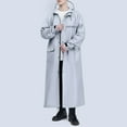 thumbnail image 2 of QHFBli Breathable Mens Trench Coat Men's Anorak Unisex Raincoat Full Body Poncho Lightweight Rain Gear For Outdoor Activities Grey M, 2 of 3