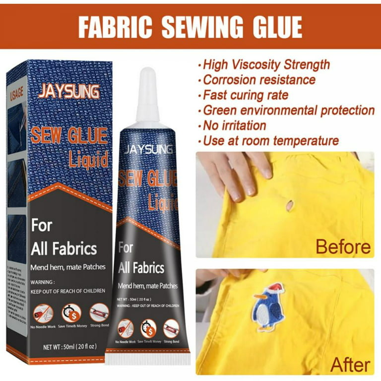 Cloth Repair Sew Glue 50ml,instant Sew Glue Bonding Liquid,quick Dry Multi  Fabric Sew Glue, Fabric Glue For Clothing Permanent Washable For All Fabric  