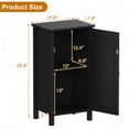 thumbnail image 3 of TROPOW 2-Tier Nightstand with Woven Rattan Door, Bamboo Floor Cabinet for Bedroom, Kitchen, Living Room, Hallway – Slim Design Accent Furniture, Freestanding Space Saving Storage Organizer, 3 of 7