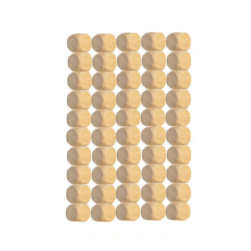 MRLESS 50 Pieces 6-Sided Unfinished Wooden Dice Cubes for Crafts, Painting, Educational Games and Projects