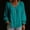 Blue, variant on Women Solid Crinkle Cotton Linen Blouse, V Neck Gathered Bust Puff Long Sleeve Ruffle Cuff Button Front Loose Casual Top (Brown,S)