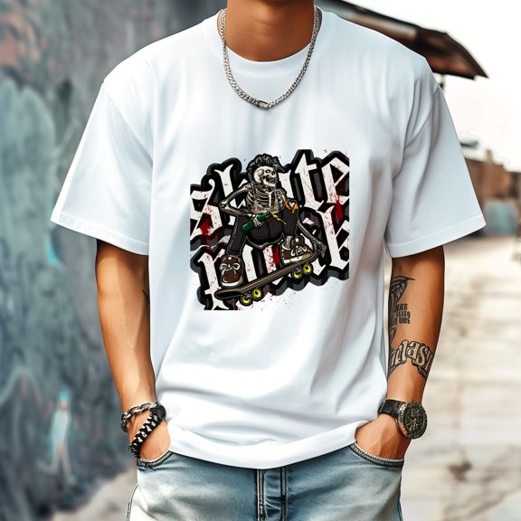 Men's T Shirt Round Neck Patterned Tee Summer New Sports Shirt Vintage Style Gift for Friends XS