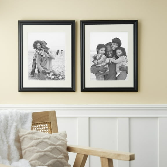 11" x 14" Black Lifestyles Frames With Mat By Studio Decor - Includes Pre-attached Hanging Hardware - Horizontal or Vertical Display - 2 Pack