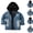 Blue, variant on Boys Hooded Denim Jacket,Fake Layered Boys Girls Casual Outerwear for Fall Winter Black Size 70