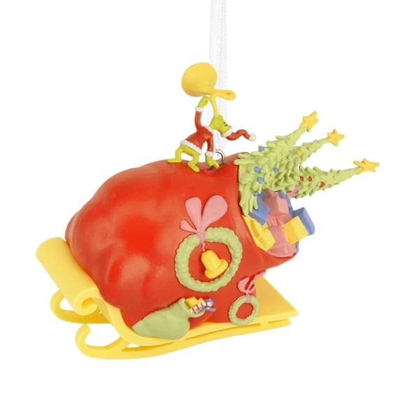 Hallmark Ornament TPR Figural Grinch Sleigh