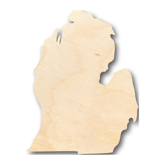 Unfinished Wood Michigan Lower Peninsula Shape - Craft - up to 46" DIY 6" / 1/2"