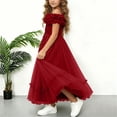 thumbnail image 4 of ITSAME Girls Formal Dress Sequin Embroidery Tiered Ruffle Puffy Tulle Wedding Birthday Pageant Gown Red Size 8-9, 4 of 6