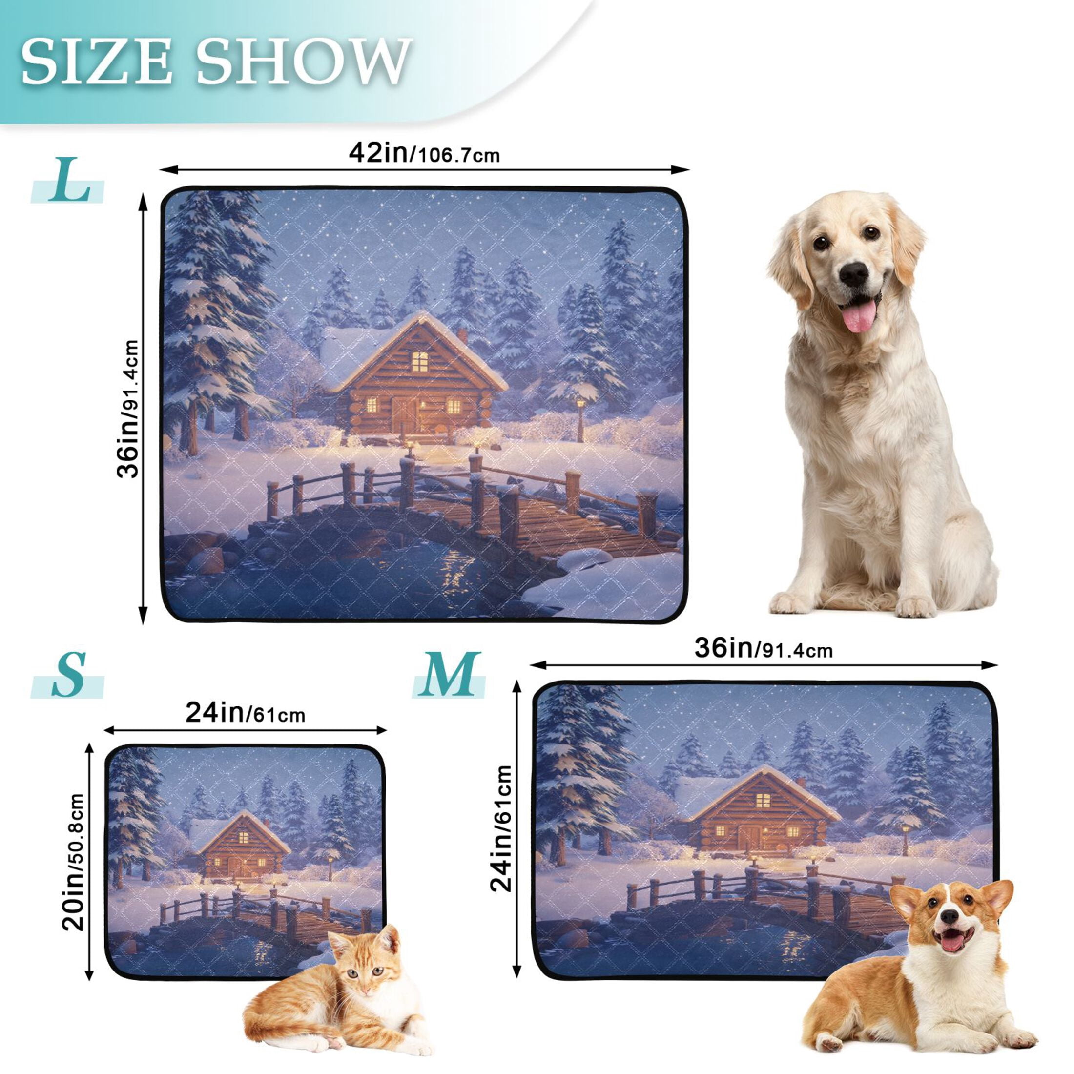 Washable Pet Pee Pads with Super Absorbent Reusable Training Pads for Dogs & Cats A Cozy Log Cabin Nestled