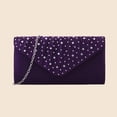 thumbnail image 6 of JVBTVB Women's Pleated Evening Clutch with Rhinestone Embellishments Detachable Chain Shoulder Strap Small Handbag for Wedding Party Prom Formal Events 8.5 Inches, 6 of 9