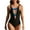 Black, variant on Family Gifts Women Bikini Print Strappy Back Set One-Piece Swimsuits Plus Size Bathing Suits Tankinis Swimwear Orange, L