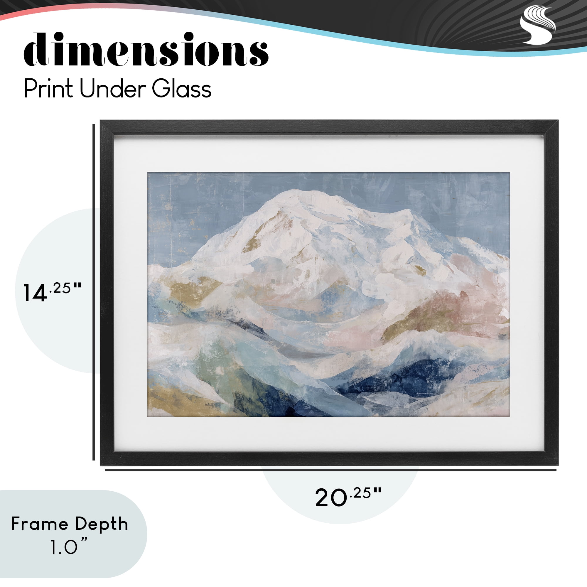Stupell Industries Icy Mountain Range at Dusk Black Framed Print Under Glass, design by Chromatic Storm Studio