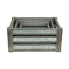Cheungs Set Of 3 Gray Wash Crate With Metal Strip On Slats