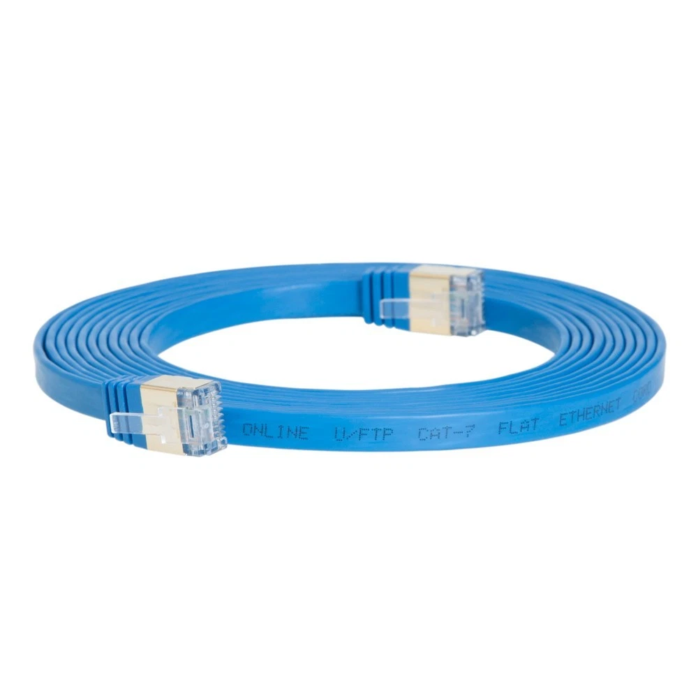 Cat7 Ethernet Cable 2 pack of 30FT Copper Shielded RJ45 Cord for Router, PC, Gaming, Servers, PoE Security Cameras, Smart TVs, 10Gbps 600MHz High-Speed Network Patch, Blue, Cables Direct Online