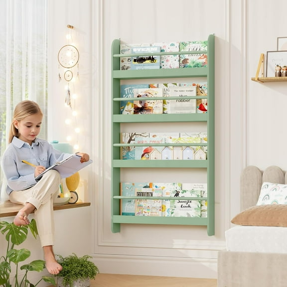 Bookshelf Wall Mount Book Shelf Organizer for Toys and Books Toy Storage Bookshelf in Bedroom Living Room and Nursery