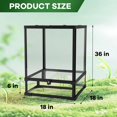 thumbnail image 3 of Gaderth 170 L Tall Glass Reptile Terrarium, 18x18x36 Inch Reptile Tank with Double Hinge Doors, Top Screen Ventilation, Watertight Base, Anti Escape Lock for Reptile Amphibian Pets, 3 of 8