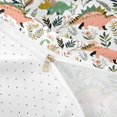thumbnail image 4 of meiyoeat Boho Floral Dinosaur Twin Duvet Cover for Kids Boys Girls, Jungle Botanical Twin Bedding, White Green, Reversible, 2 Pieces, 1 Duvet Cover and 1 Pillowcase, 4 of 6