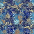 thumbnail image 3 of Dark Blue and Gold Floral Wallpaper Peel-and-Stick - 100"W x 100"H, 3 of 3