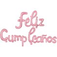 thumbnail image 1 of Globos de Letrero Feliz Cumpleaños, Decoración de Fiesta, Metálico, Inflable (Pink), 1 of 4