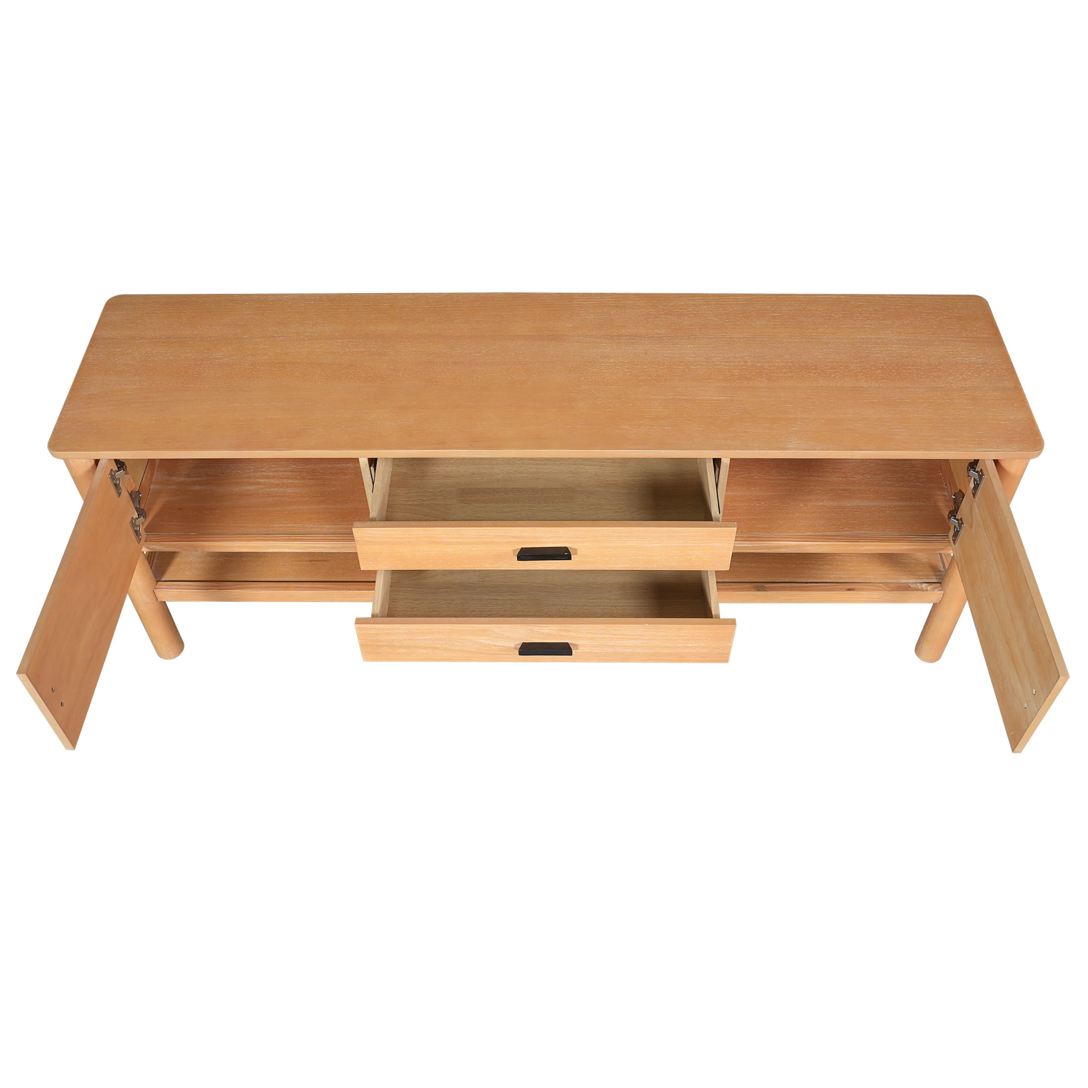 Christopher Knight Home 70" Modern Wood TV Stand, Media Console with Doors and Drawers, Light Oak